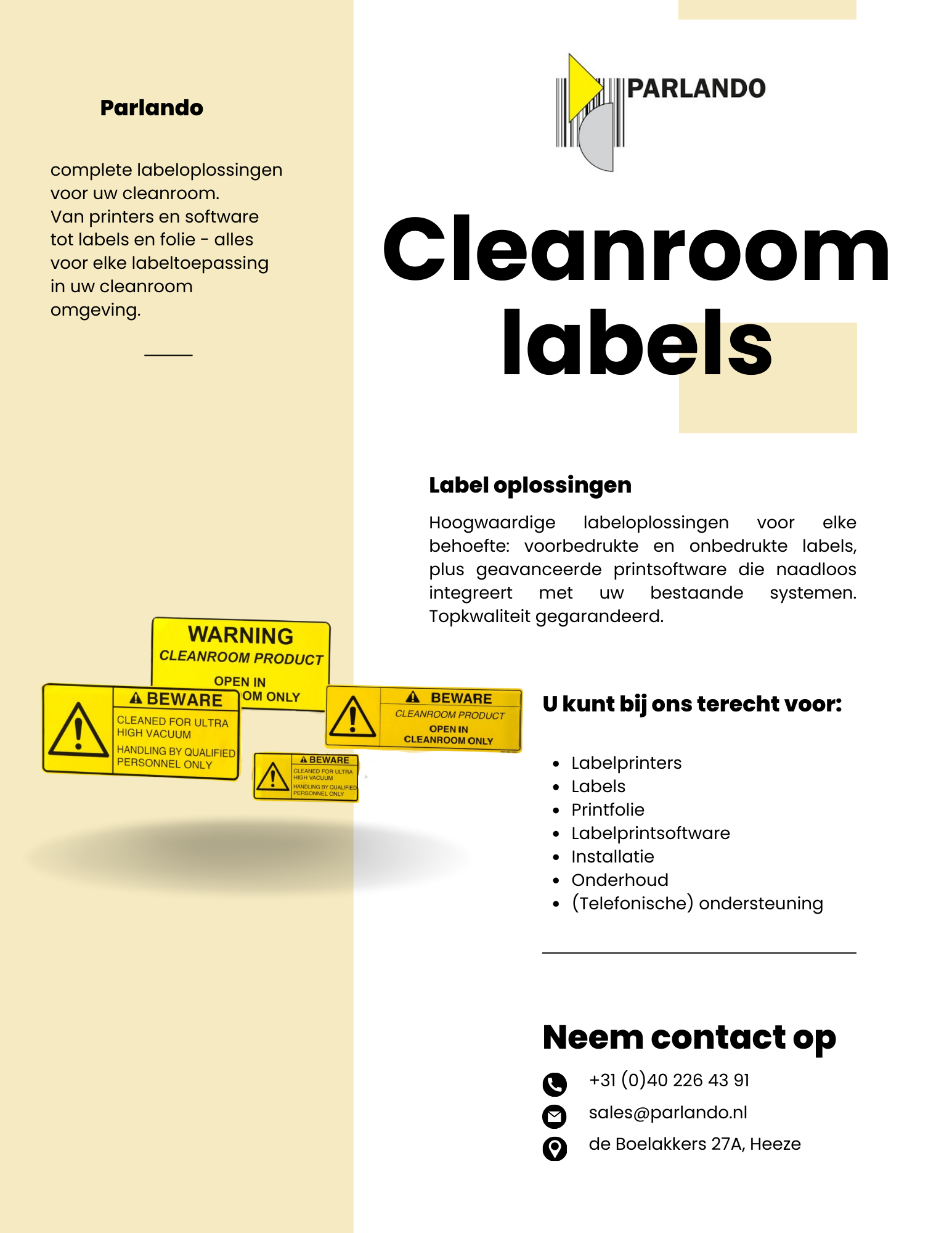 Cleanroom Etiketten: Essentiële Informatie voor Gecontroleerde Omgevingen